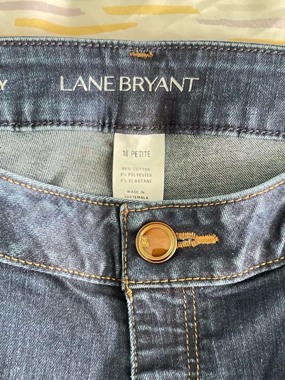 Lane Bryant women’s size 18 petite skinny jeans five pocket button front closure